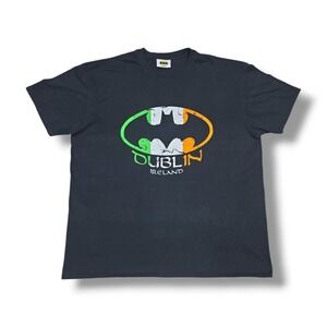 Vintage Y2K Batman Ireland Licensed T-shirt Size 2XL Irish Flag Logo
